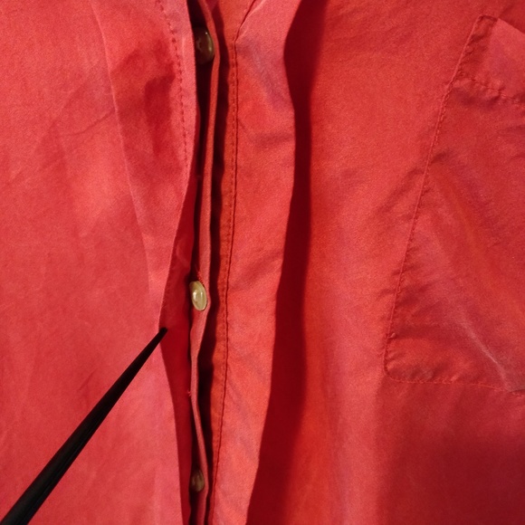 Cassis Orange Silk Blouse Size M - Picture 3 of 7